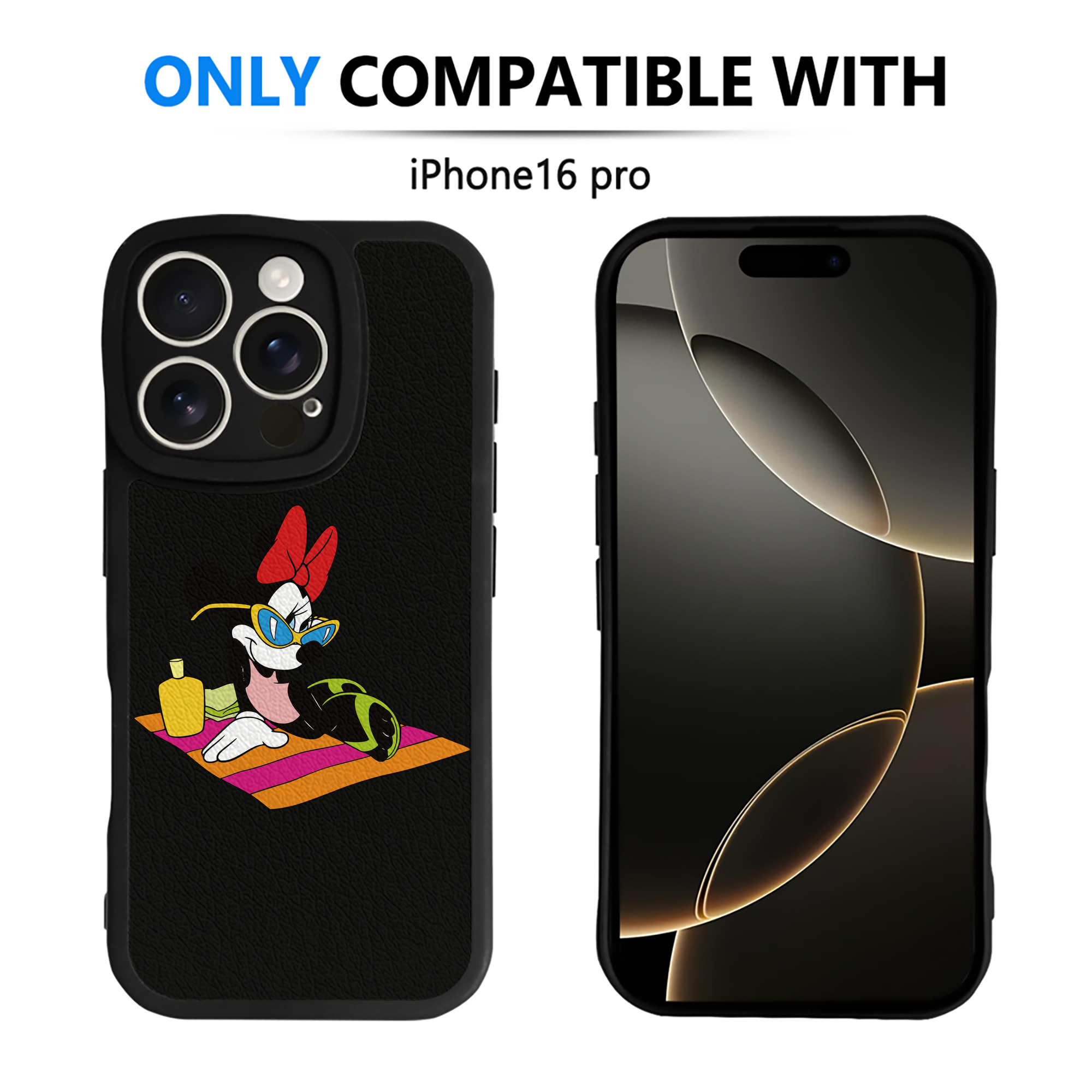 （画像用） ミッキーマウス Mickey Mouse 【iPhone 16シリーズ対応】シリコンスマホケース（レザー調） 材質：シリコン